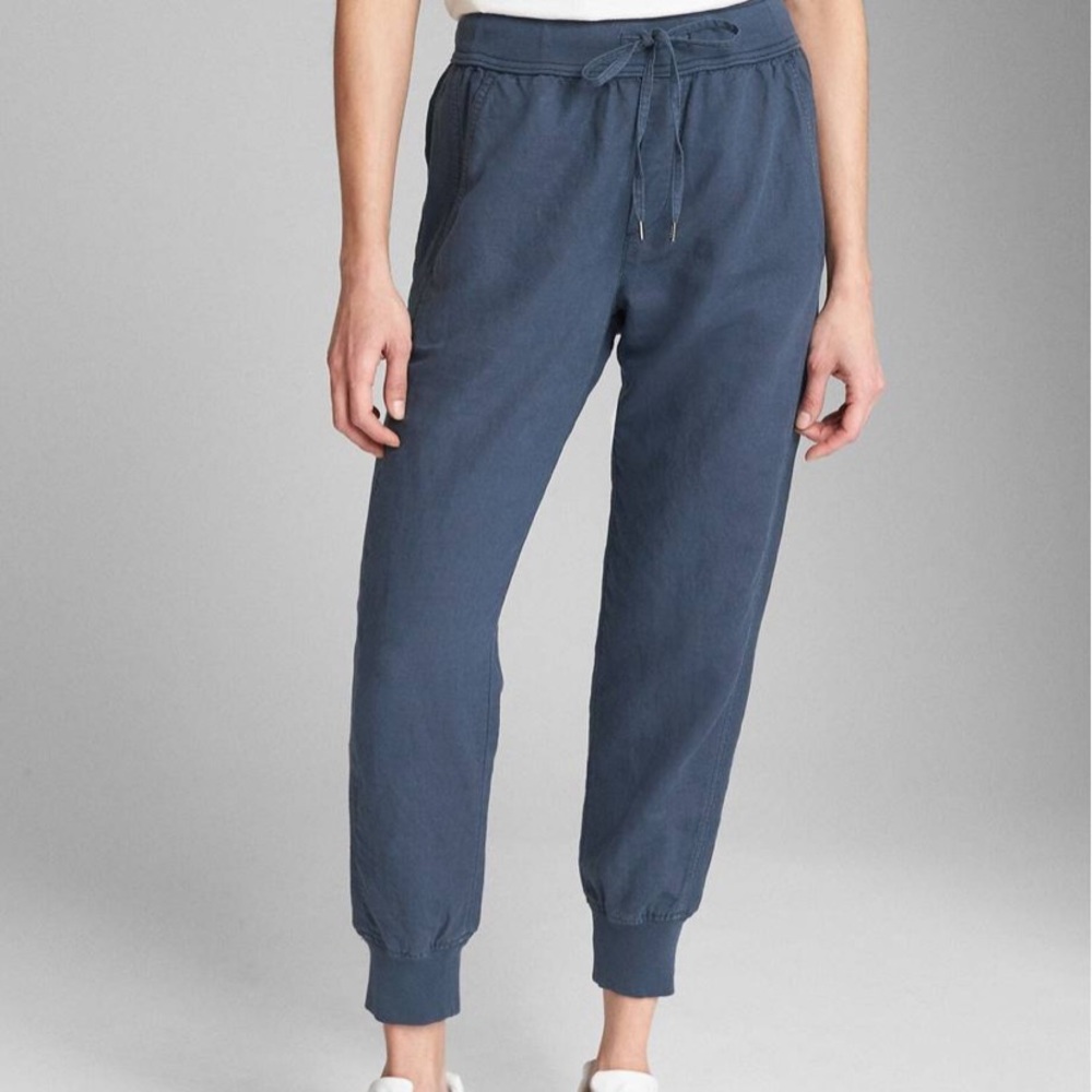 GAP Linen Cotton Jogger Pants in Vintage Navy